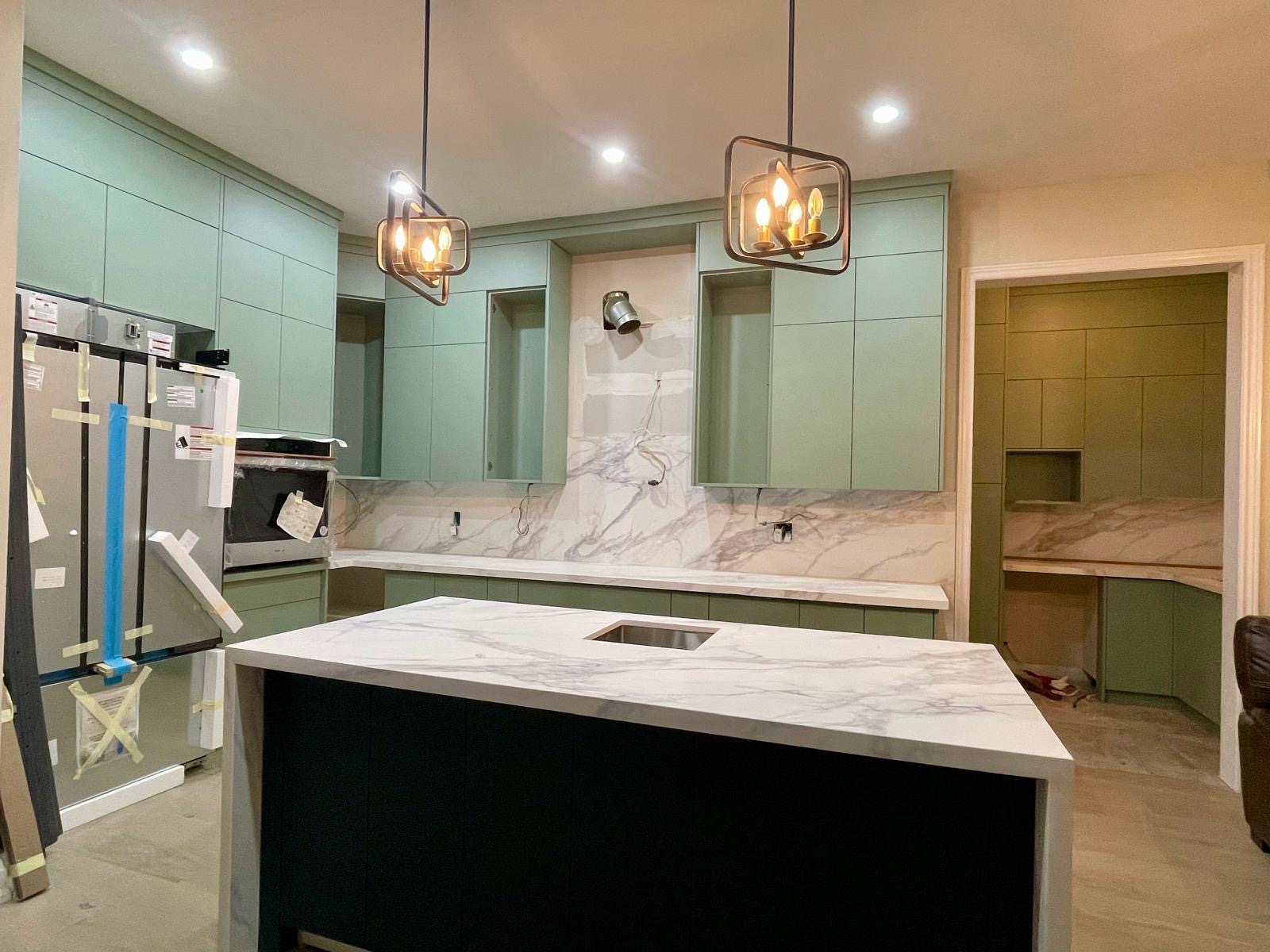 Luxury Kitchen with White Quartz Countertops